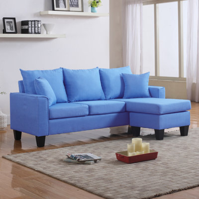 Dark Blue Denim Sectional Sofa | Wayfair